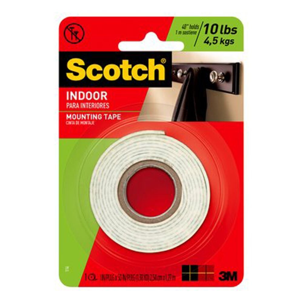 image of 3M Scotch Indoor Mounting Tape, 1 in x 50 in