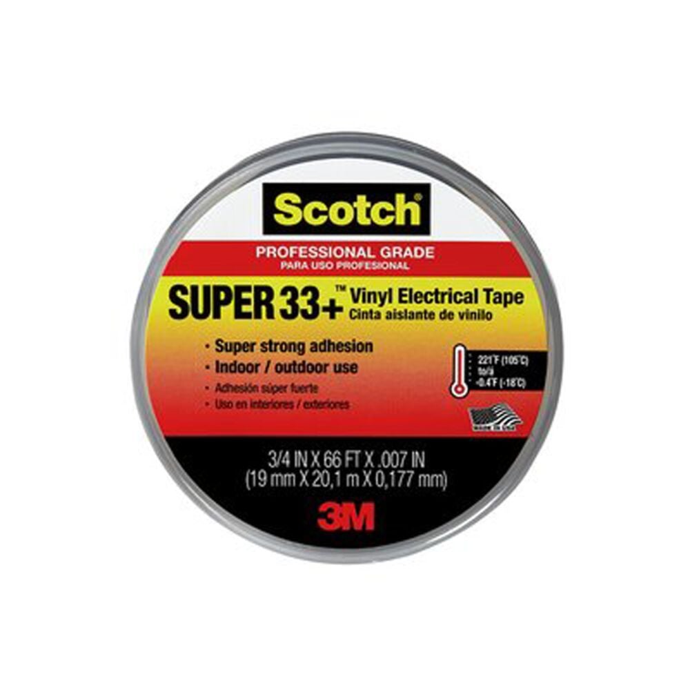image of 3M Scotch Super 33 Vinyl Electrical Tape, 3/4 in x 66 ft