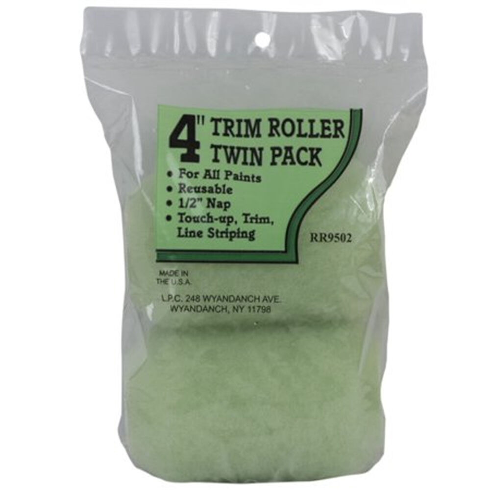 image of Roller Cover, 4 in L, 1/2 in Nap, Polypropylene Core, Knit Fabric Cover