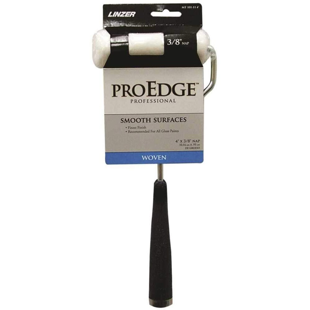image of MT101 0400 Pro Edge Shed-Free Mini Roller with Frame, 3/8 in Nap, 11 in L, 4 in, Polyester Cover