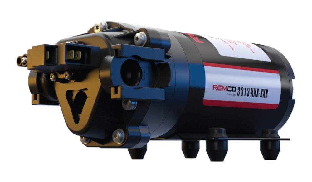 image of Pump, 2.2 GPM, 60 PSI, On Demand, 12 VDC, 3/4-inch Quick Attach, 2 Pin Connector, Fittings included