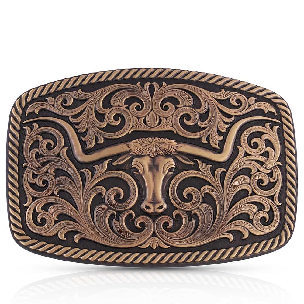 image of Vintage Bronze Texas Longhorn Buckle