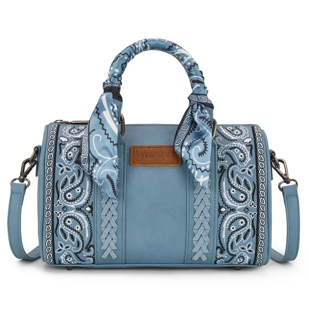 image of Women's Braided Paisley Bandana Boston Bag