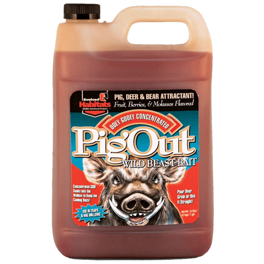 image of Liquid Game Attractant- Pig Out, Fruitm Berries and Molasses, 1 gal