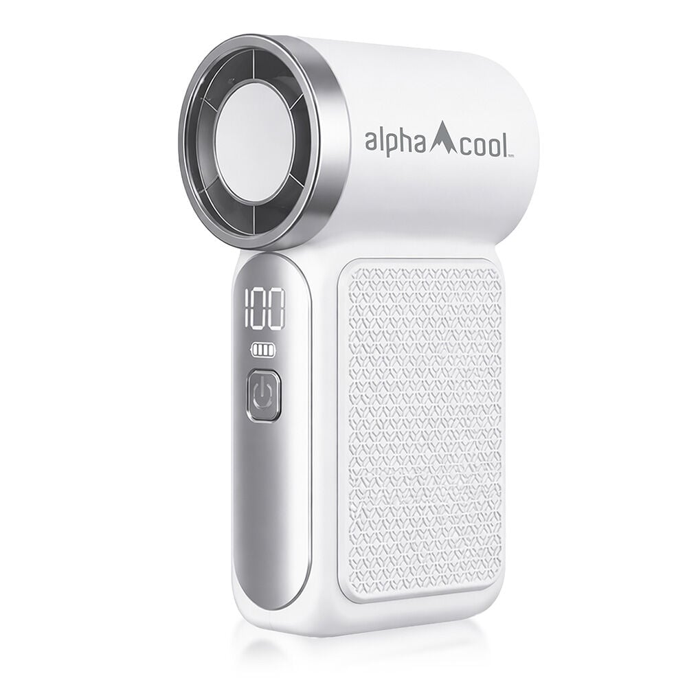 image of AlphaCool Mini Rechargeable Handheld Fan, White