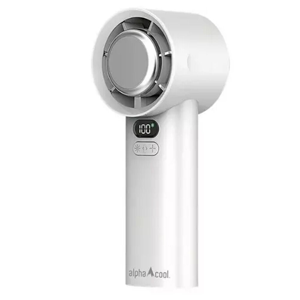 image of AlphaCool Rechargeable Handheld Fan With Cooling Plate,White