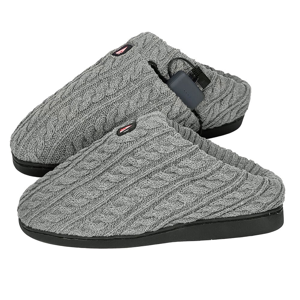 image of 5V Cable Knit Battery Heated Slippers
