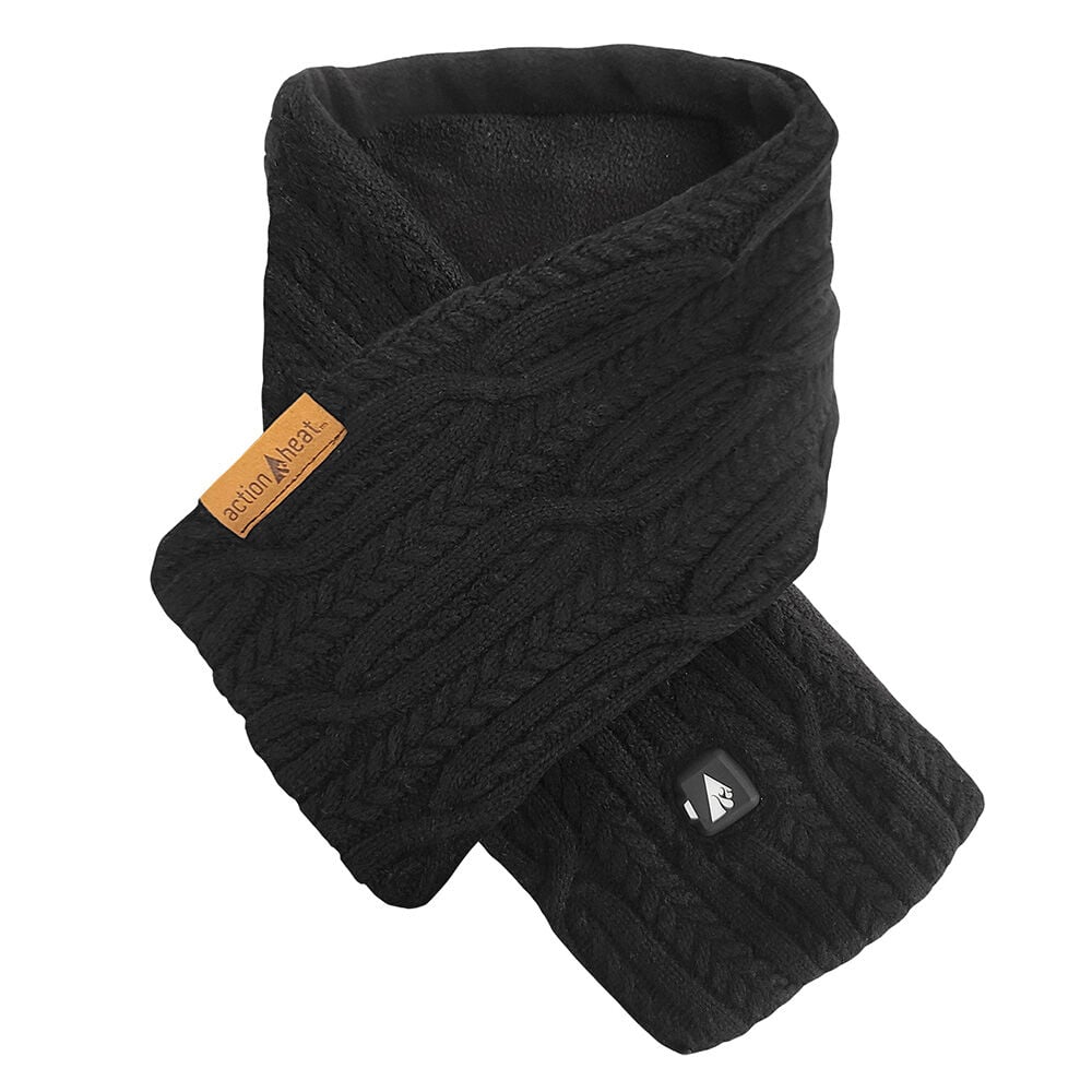 image of Unisex 5V Battery Heated Cable Knit Wrap Scarf