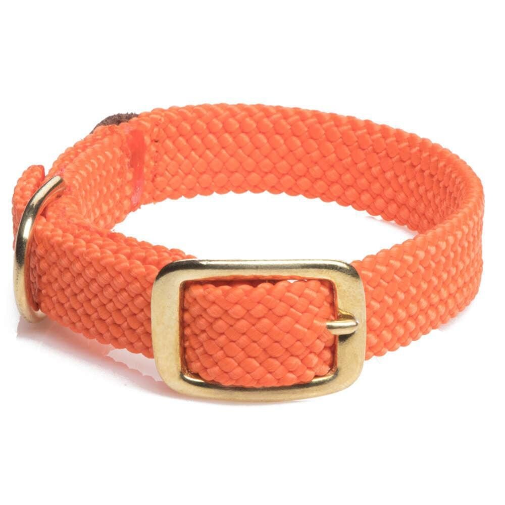 image of Orange Junior Double Braided Collar, 9/16 in x 14 in