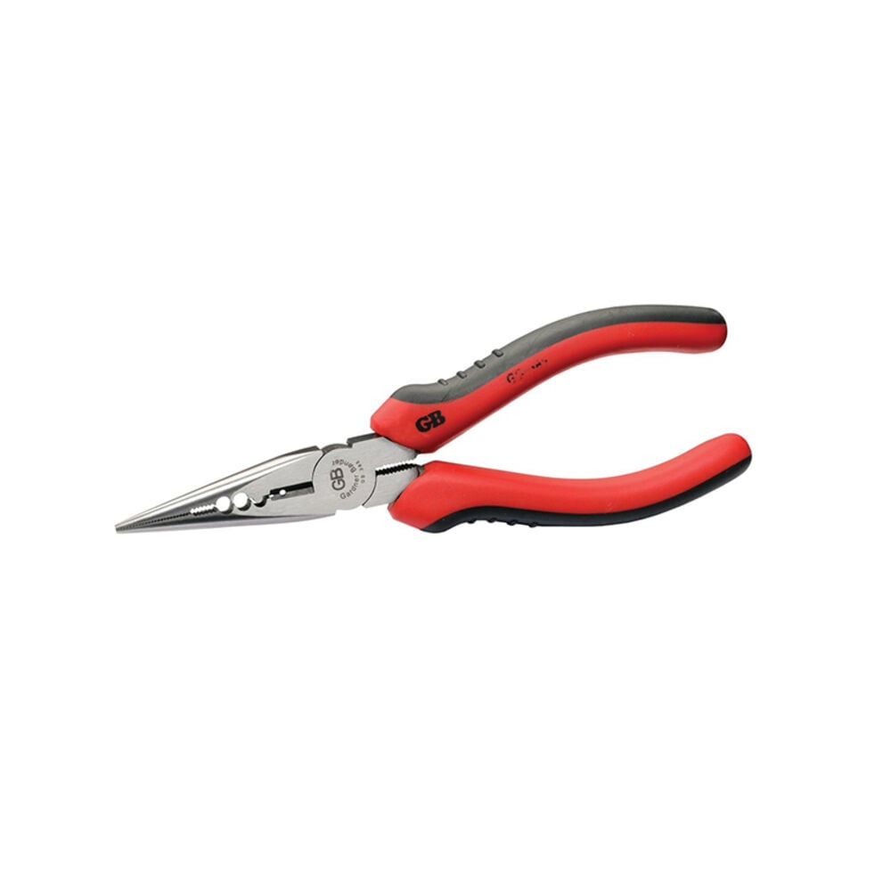 image of 6-1/2 in. Alloy Steel Long Nose Pliers Black/Red 1 pk
