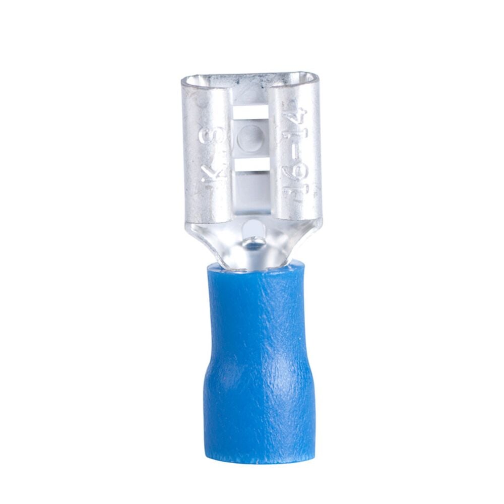 image of 20-143F Disconnect Female, Vinyl-Insulated Barrel, 16-14 AWG, Blue