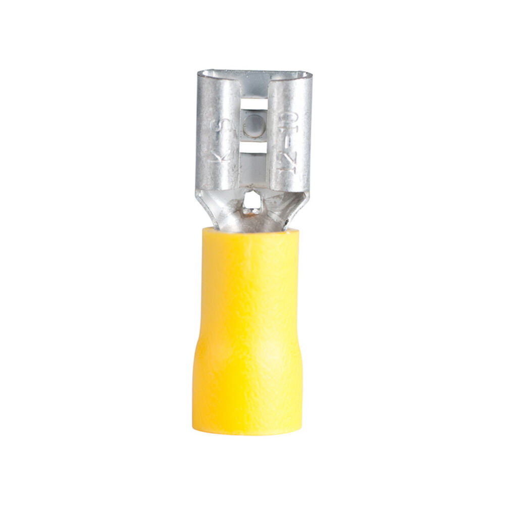 image of 20-145F Disconnect Female, Vinyl-Insulated Barrel, 12-10 AWG, Yellow