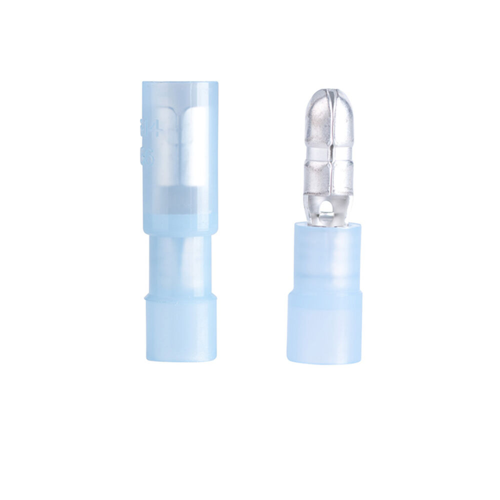 image of 20-163P Bullet Splice Male & Female Pairs, Fully-Insulated Barrel, 16-14 AWG, Blue