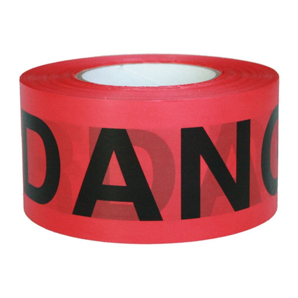image of Red Danger Barricade Tape, 3 in x 1000 ft