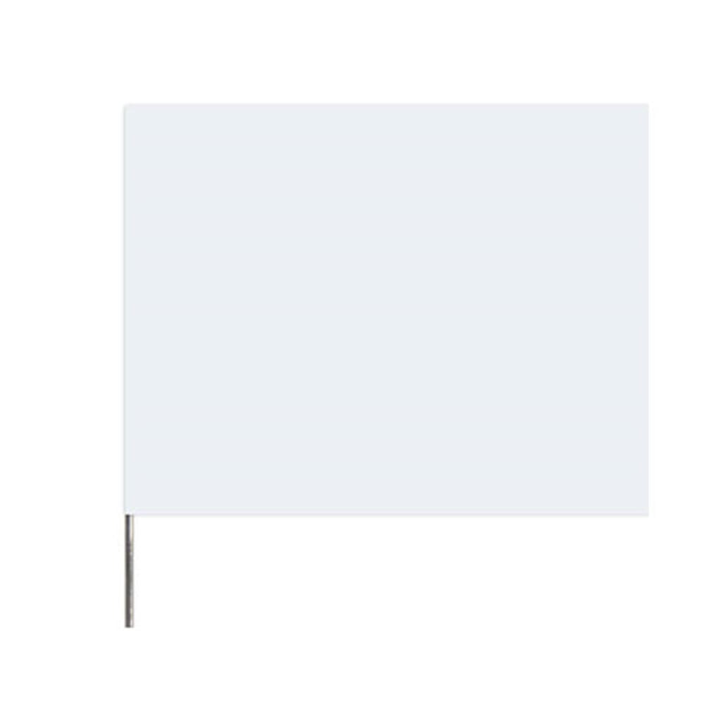 image of 4518W - Plain Color 4-Inch X 5-Inch Flag and 18-Inch Wire Staff Marking Flags, White
