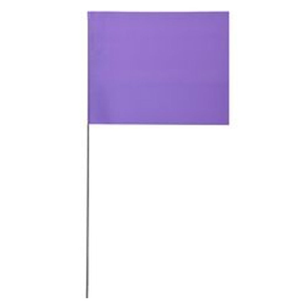 image of 4518B Purple Marking Flag, 4-Inch X 5-Inch, 18-Inch Wire staff, Purple