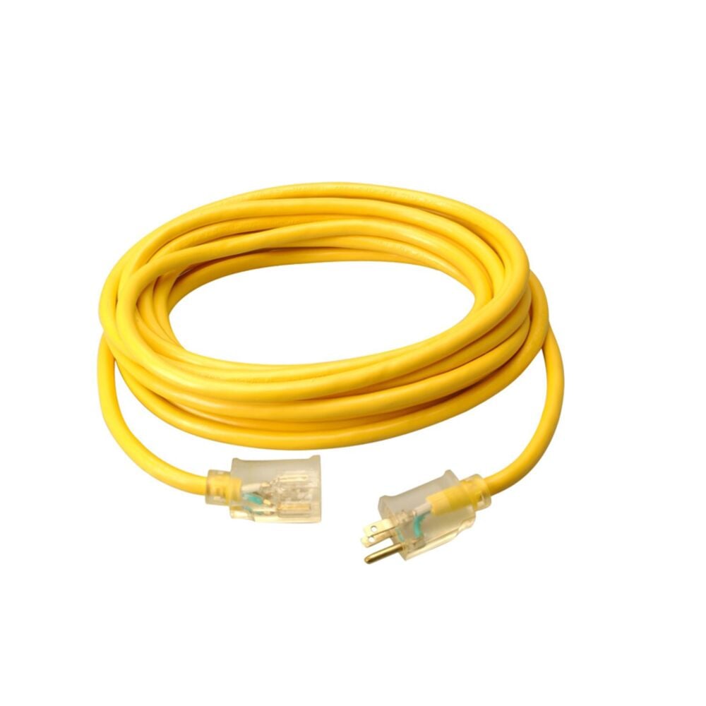 image of Extension Cord, Yellow, 12/3, 25 ft