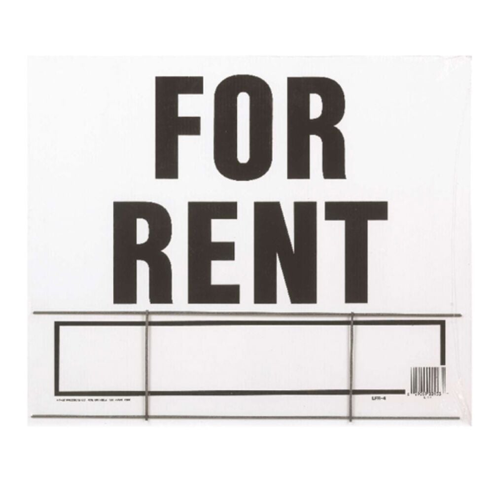 image of English For Rent Sign Plastic 20 in. H x 24 in. W