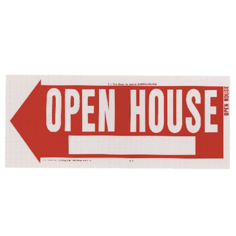 image of English Open House Sign Plastic 10 in. H x 24 in. W