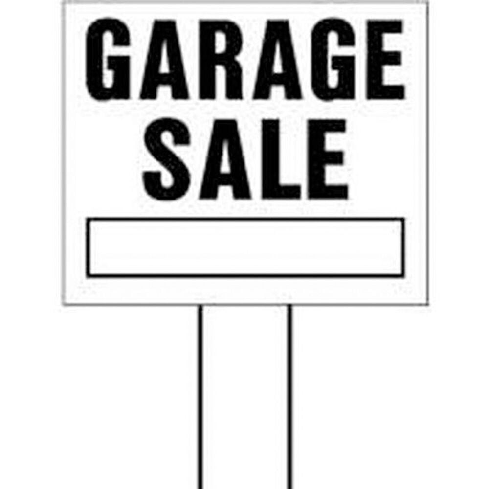 image of LGS-2 Garage Sale Corrugated Plastic Sign w/ H Bracket 19-Inch x 24-Inch Black/White