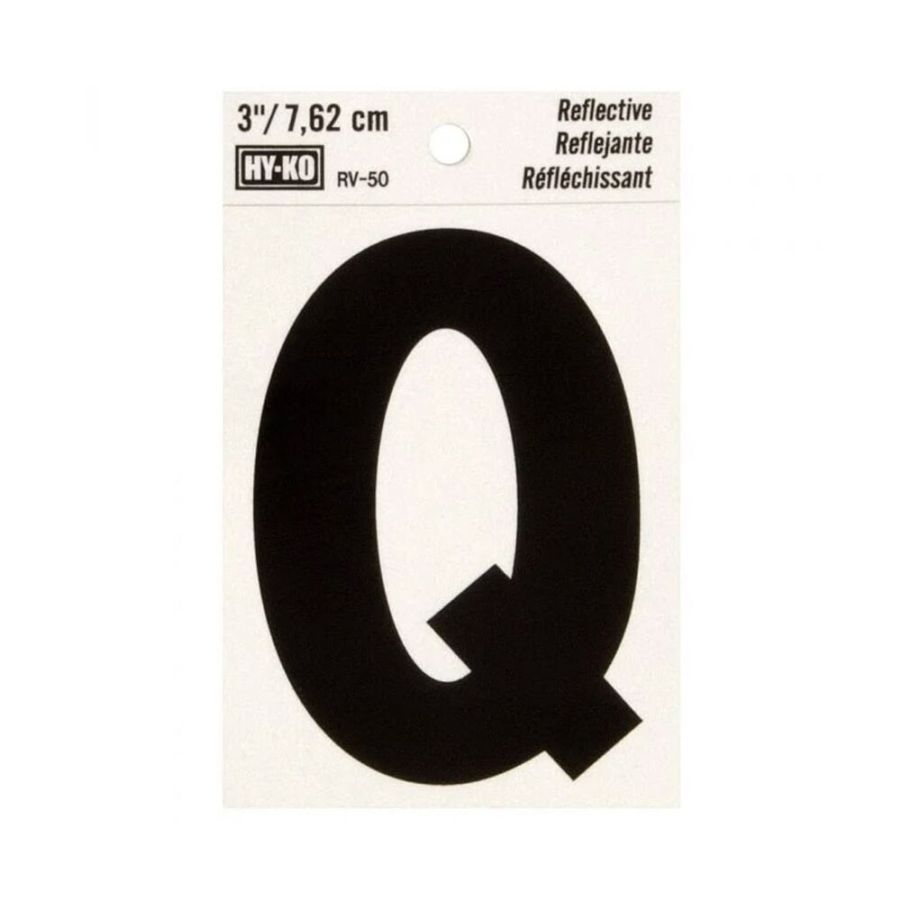 image of 3 in Reflective Letters Q
