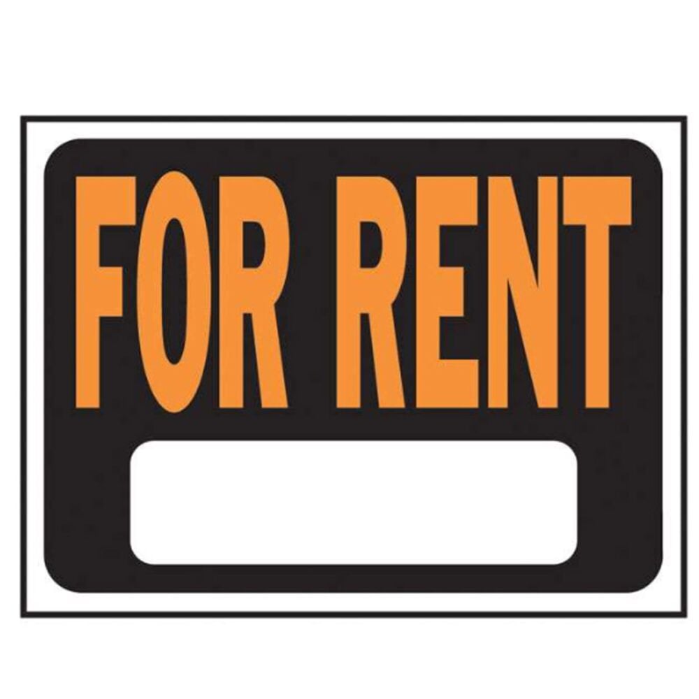 image of English For Rent Sign Plastic 9 in. H x 12 in. W