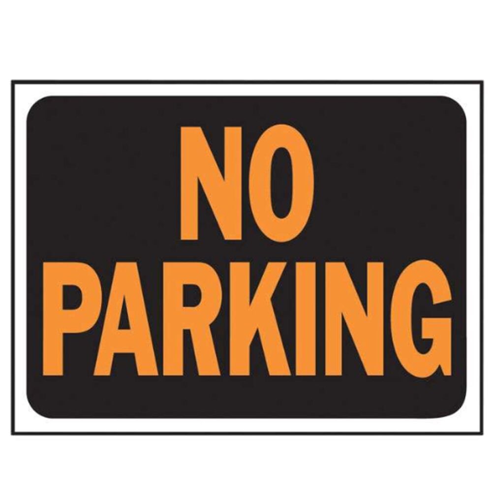 image of English No Parking Sign Plastic 9 in. H x 12 in. W