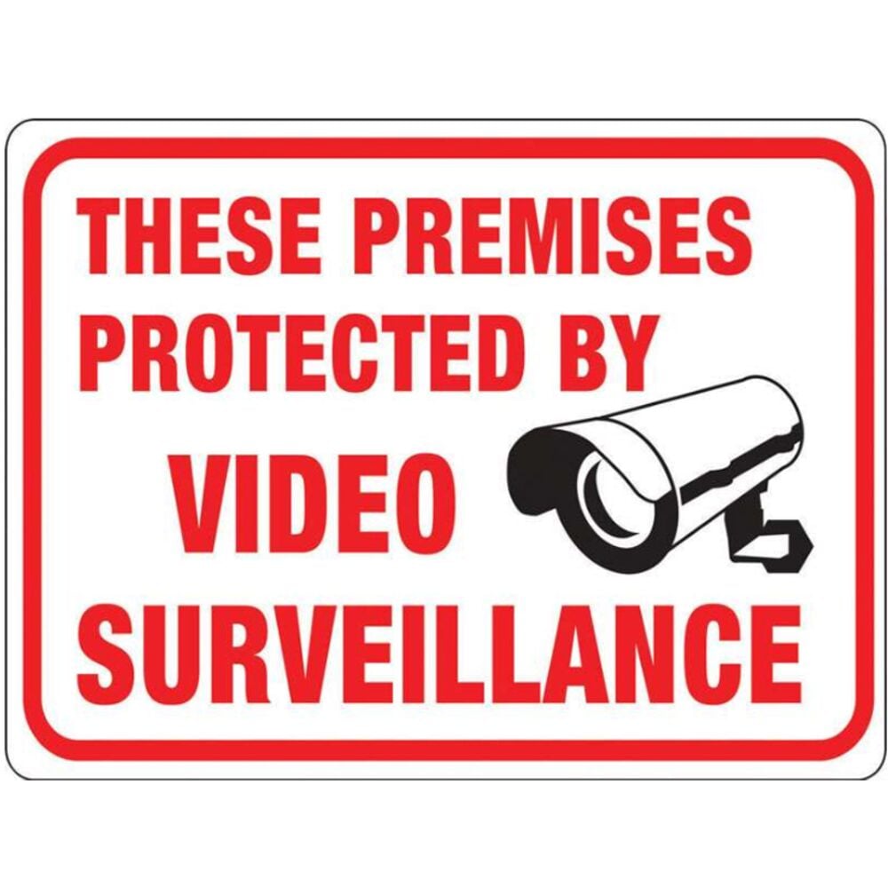 image of English Protected by Video Surveillance Sign Plastic 9 in. H x 12 in. W