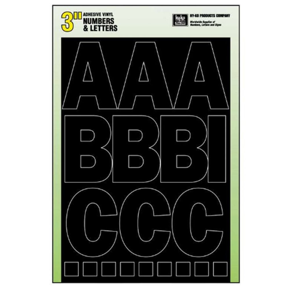 image of Black Vinyl Letters and Numbers 0-9, A-Z Self-Adhesive 
