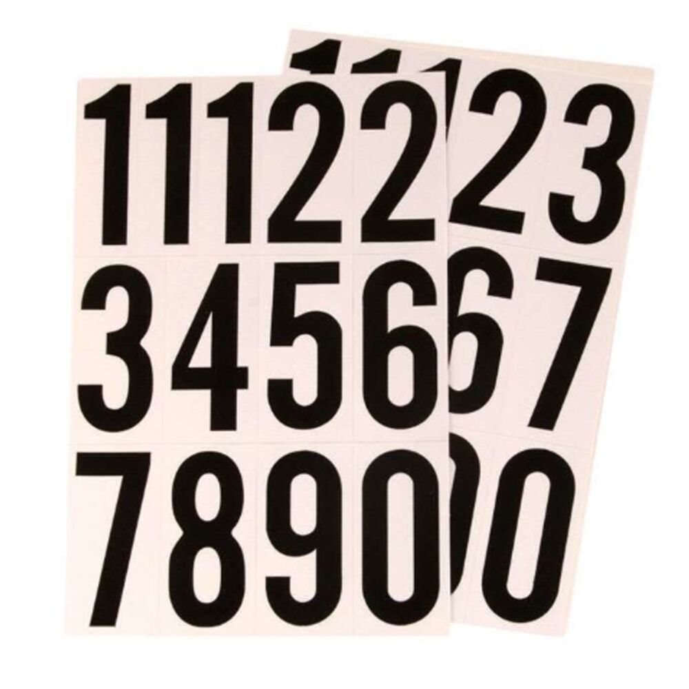 image of Reflective Black Vinyl Number Set 0-9 Self-Adhesive 1 pk