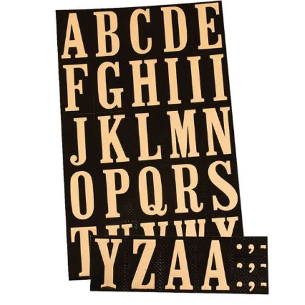 image of Gold Polyester Letter Set A-Z Self-Adhesive 1 pk