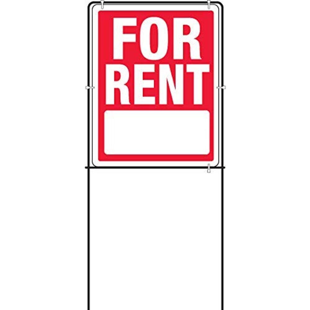 image of SIY-213 for Rent Sign w/Frame, 15x18, White/Red