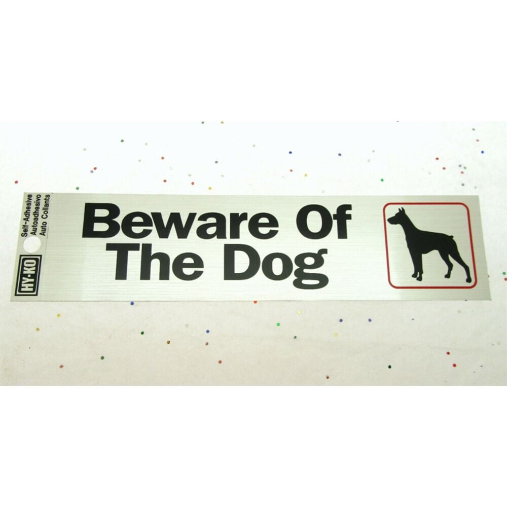 image of 2-Inch X 8-Inch Beware Of The Dog Sign