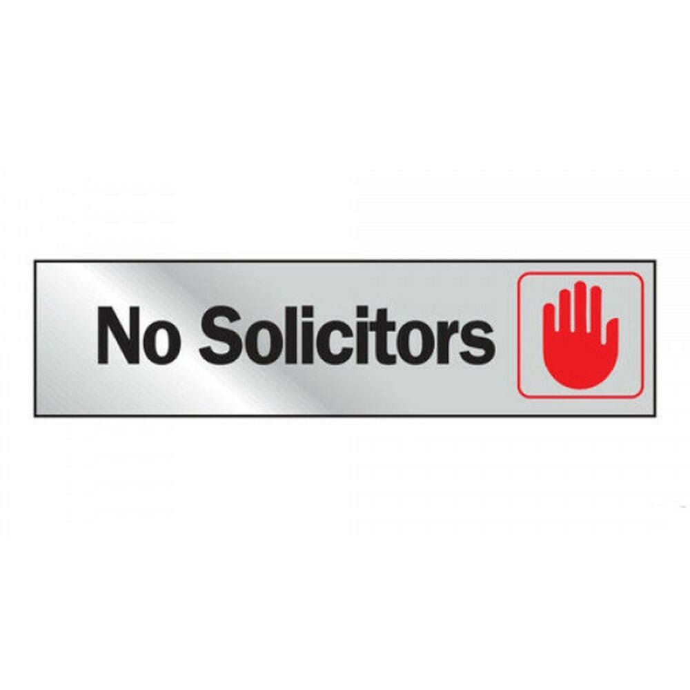 image of 2 In X 8 In No Solicitors Sign