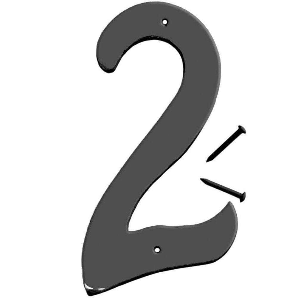 image of BK-40/2 Metal House Number 2 (TWO), 4-Inch High, Black