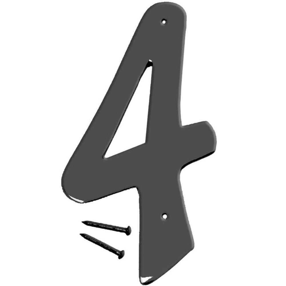 image of BK-40/4 Metal House Number 4 (FOUR), 4-Inch High, Black