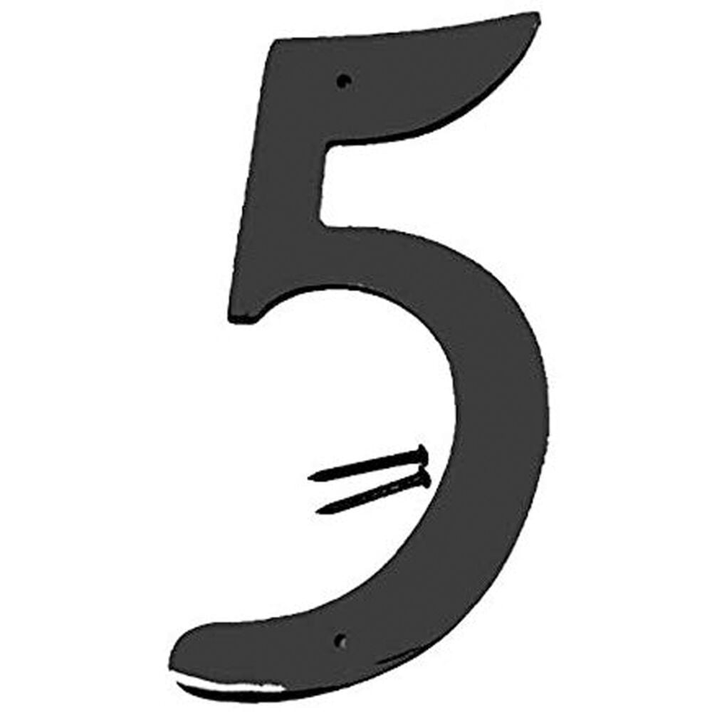 image of BK-40/5 Metal House Number 5 (FIVE), 4-Inch High, Black