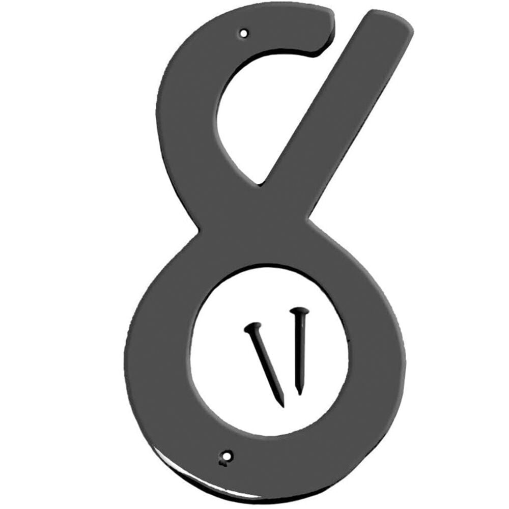image of BK-40/8 Metal House Number 8 (EIGHT), 4-Inch High, Black
