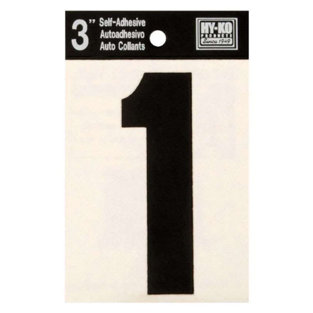 image of Black Vinyl Number 1 Self-Adhesive 