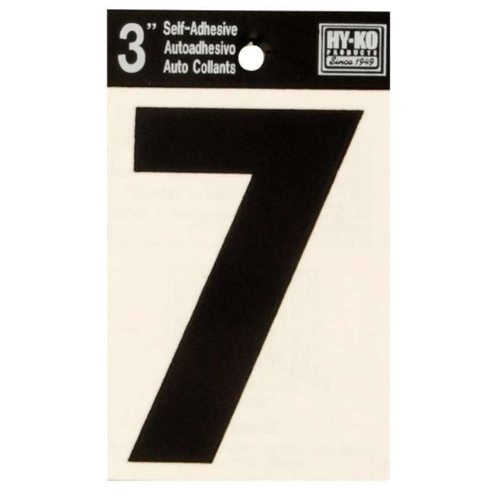 image of Black Vinyl Number 7 Self-Adhesive 