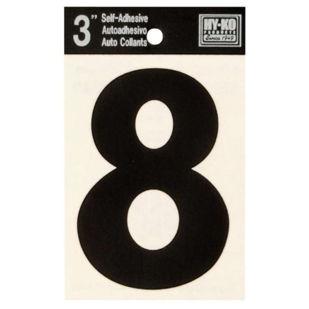 image of Black Vinyl Number 8 Self-Adhesive 