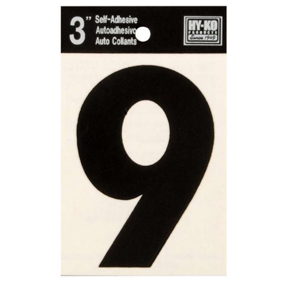 image of Black Vinyl Number 9 Self-Adhesive 