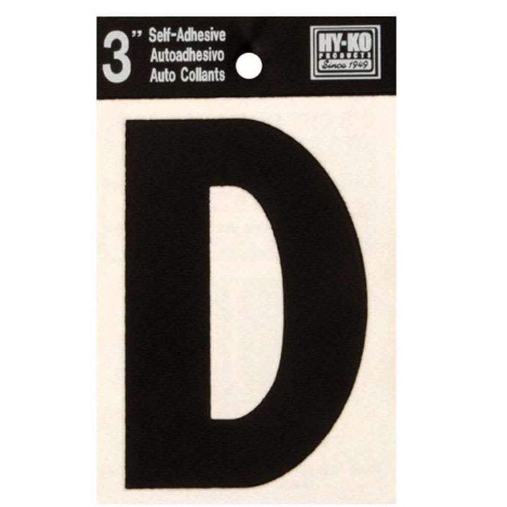 image of Black Vinyl Letter D Self-Adhesive 