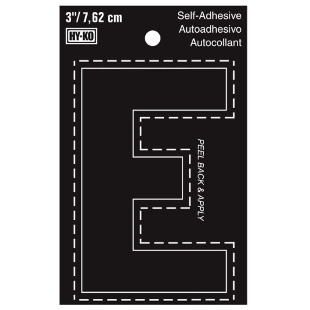 image of Black Vinyl Letter E Self-Adhesive 
