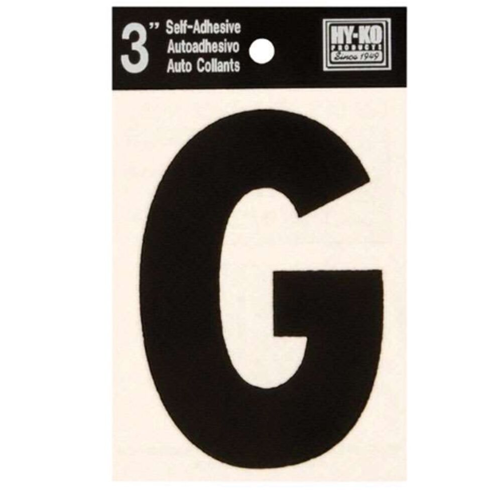 image of Black Vinyl Letter G Self-Adhesive 