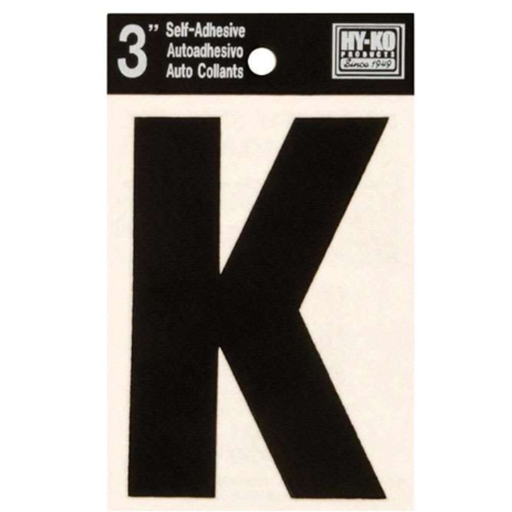 image of Black Vinyl Letter K Self-Adhesive 
