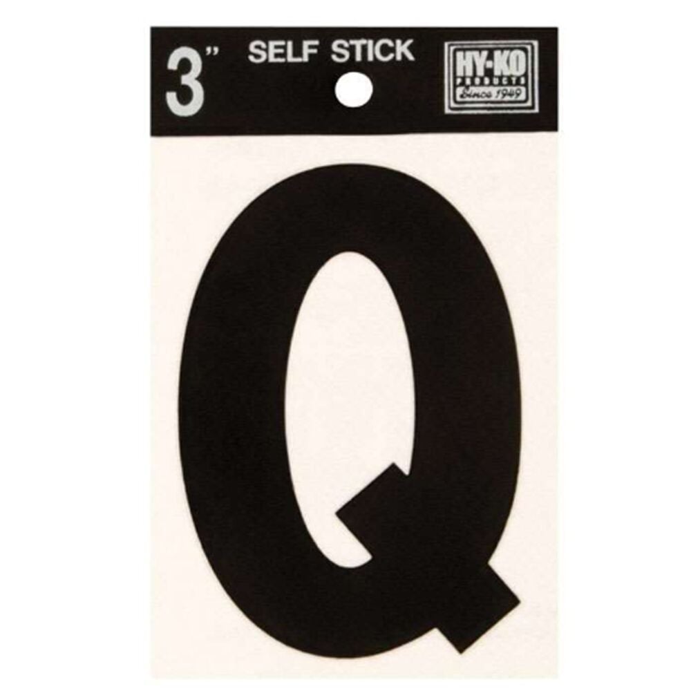 image of Black Vinyl Letter Q Self-Adhesive 