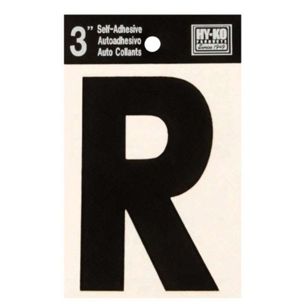 image of Black Vinyl Letter R Self-Adhesive 