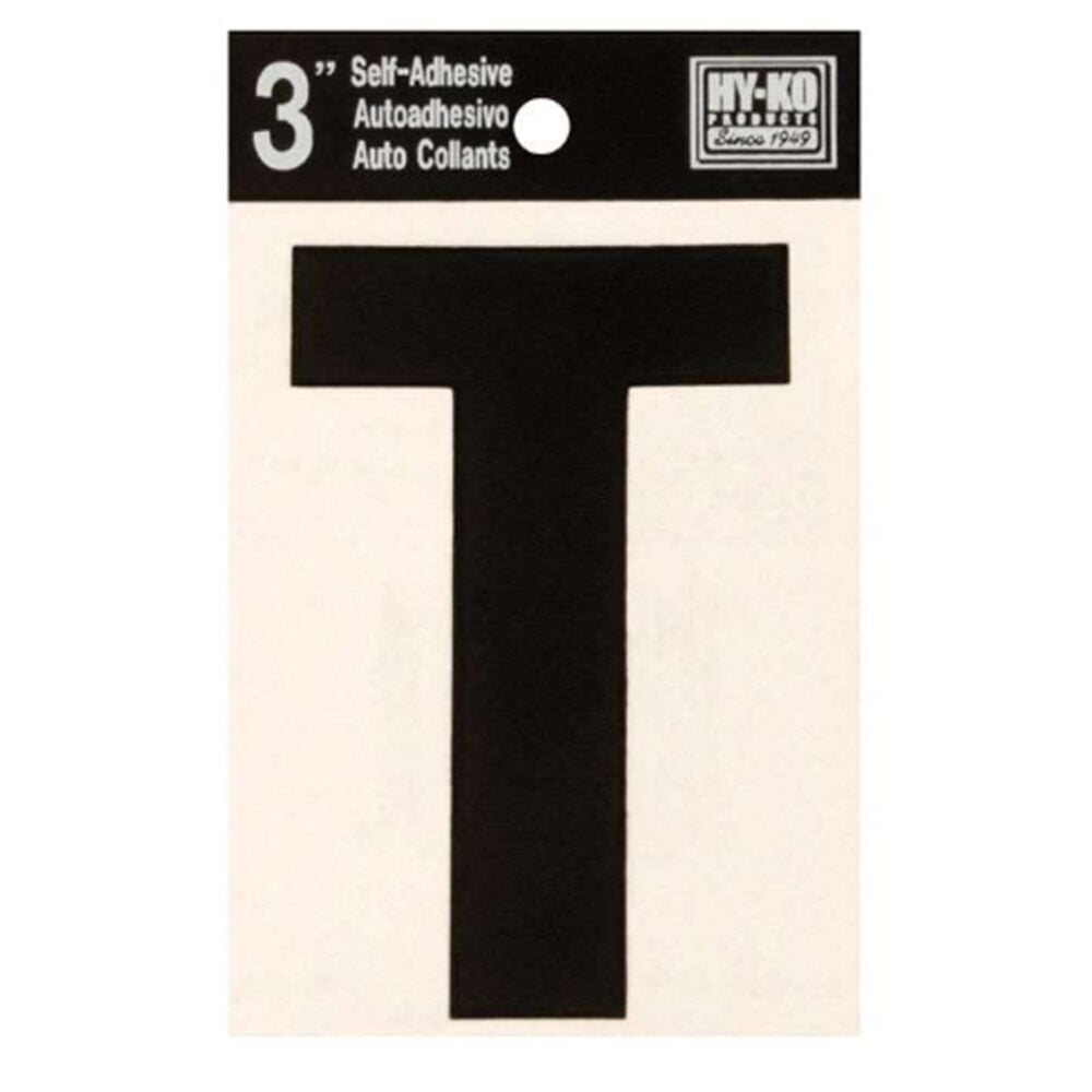 image of Black Vinyl Letter T Self-Adhesive 