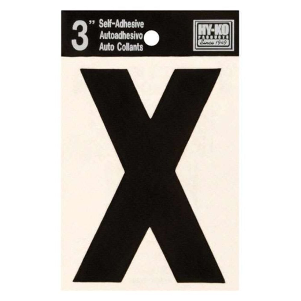 image of Black Vinyl Letter X Self-Adhesive 